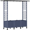 Pakeltas lovas su trelėmis ir stogu Pilka 162,5 x 40 x 142 cm