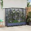 Pakeltas lovas su trelėmis ir stogu Pilka 203,5 x 40 x 129 cm