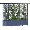 Pakeltas lovas su trelėmis ir stogu Pilka 202 x 40 x 136 cm PP