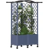 Pakeltas lovas su trelėmis ir stogu Pilka 122 x 40 x 144 cm PP
