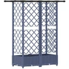 Pakeltas lovas su trelėmis ir stogu Pilka 124 x 40 x 123 cm PP