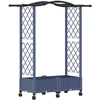 Pakeltas lovas su trelėmis ir stogu Pilka 124 x 40 x 129 cm PP