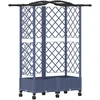 Pakeltas lovas su trelėmis ir stogu Pilka 124 x 40 x 129 cm PP