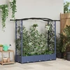 Pakeltas lovas su trelėmis ir stogu Pilka 169 x 40 x 125 cm PP