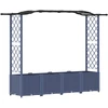 Pakeltas lovas su trelėmis ir stogu Pilka 204 x 40 x 138 cm PP