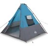 Tipi palapinė su stogu Mėlyna 383 x 338 x 217 cm tafta