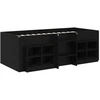 Palėpės lova su spinta su lentyna 3 vnt. Juoda Apdirbta mediena