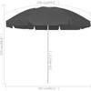 Paplūdimio skėtis nuo saulės, antracito spalvos, 240cm