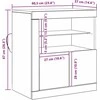 LED Bufetas Ruda 60,5 x 37 x 67 cm Apdirbta mediena