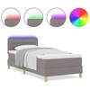 LED Čiužinio Lova su LED juostelėmis Taupe 90 x 200 cm audinys