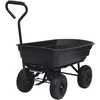 Paverčiamas rankinis sodo vežimėlis, juodos spalvos, 300kg, 75l