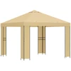 Pavėsinė 3 x 3 m Kreminė Poliesteris ir plienas 190 gsm