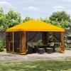 Pavėsinė 4 × 3 m Geltona Poliesteris ir plienas 190 gsm
