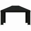 Pavėsinė 4 × 3 m Juoda Poliesteris ir plienas 190 gsm