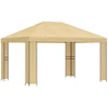 Pavėsinė 4 × 3 m Kreminė Poliesteris ir plienas 190 gsm