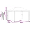 Pavėsinė 4 × 3 m Kreminė Poliesteris ir plienas 190 gsm