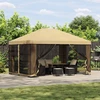 Pavėsinė 4 × 3 m Kreminė Poliesteris ir plienas 190 gsm