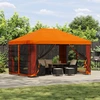 Pavėsinė 4 × 3 m Oranžinė Poliesteris ir plienas 190 gsm
