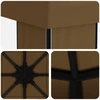 Pavėsinė 4 × 3 m Taupe Poliesteris ir plienas 190 gsm