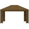 Pavėsinė 4 × 3 m Taupe Poliesteris ir plienas 190 gsm