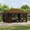 Pavėsinė 4 × 3 m Taupe Poliesteris ir plienas 190 gsm