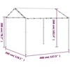 Pavėsinė 4 x 4 x 2,6 m Baltas Plienas ir poliesteris 180 gsm