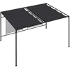 Pavėsinė su įtraukiamu stogu, antracito, 4x3x2,3m, 180g/m²