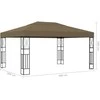 Pavėsinė su lempučių girliandomis LED, taupe, 3x4m