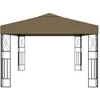 Pavėsinė su lempučių girliandomis LED, taupe, 3x4m