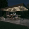 Pavėsinė su lempučių girliandomis LED, taupe, 3x4m