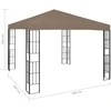 Pavėsinė su lempučių girliandomis LED, taupe, 3x3m