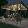 Pavėsinė su lempučių girliandomis LED, taupe, 3x3m