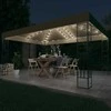 Pavėsinė su lempučių girliandomis LED, taupe, 3x4m