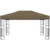 Pavėsinė su lempučių girliandomis LED, taupe, 3x4m