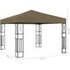 Pavėsinė su lempučių girliandomis LED, taupe, 3x3m