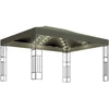 Pavėsinė su lempučių girliandomis LED, taupe, 3x4m