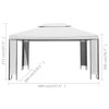 Pavėsinė su lemputėmis LED, balta, 3x4m