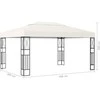 Pavėsinė su lemputėmis LED, kreminė, 3x4m