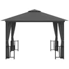 Pavėsinė su šoninėmis sienomis ir stogu, antracito, 3x3m