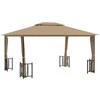 Pavėsinė su šoninėmis sienomis ir stogu, taupe spalvos, 3x4m