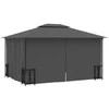Pavėsinė su šoninėmis sienomis ir stogu, antracito, 3x4m