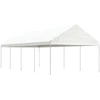 Pavėsinė su stogu, balta, 8,92x4,08x3,22m, polietilenas