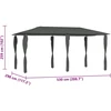 Pavėsinė su stulpų uždangalais antracito 2,98x5,3x2,59m 160g/m²