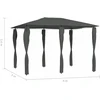 Pavėsinė su stulpų uždangalais, antracito, 3x4x2,6m, 160g/m²
