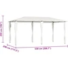 Pavėsinė su stulpų uždangalais, kreminė, 2,98x5,3x2,59m 160g/m²