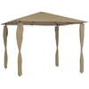 Pavėsinė su stulpų uždangalais, taupe, 3x3x2,6m, 160g/m²