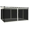Pavėsinė su tinklelio sienelėmis, kreminė spalva, 4x3m, plieno