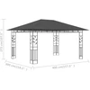 Pavėsinė su tinkleliu nuo uodų, antracito, 4x3x2,73m, 180g/m²