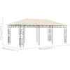 Pavėsinė su tinkleliu nuo uodų, kreminės spalvos, 6x3x2,73m