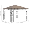 Pavėsinė su tinkleliu nuo uodų, taupe spalvos, 3x3x2,73m